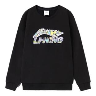 李宁卫衣男童装青少年新秋冬季保暖外套圆领套头卫衣YWDR559