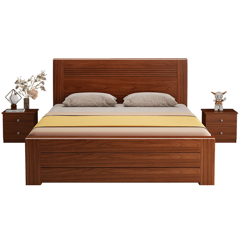 中式实木床1.8米双人床主卧经济型简约1.5米单人床家用1.2m加厚床