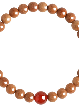 普陀山五行补火天然老桃木手串