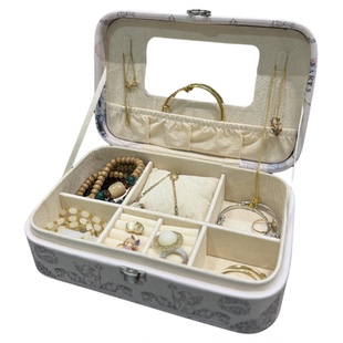 便携pu法式饰品盒项链珠宝戒指耳饰首饰盒卡通公主饰品收纳盒