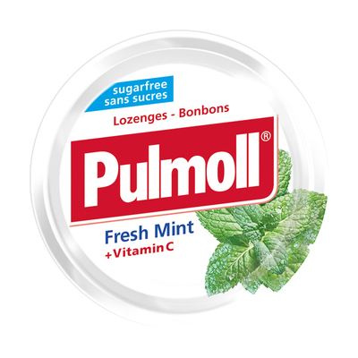 【冠军推荐】德国进口pulmoll飚摩无糖润喉糖薄荷味维生素C润喉糖