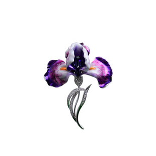 你的花园神秘紫色鸢尾花胸针独特水晶闪耀别针衣服点缀饰品女礼物