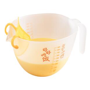 魔幻厨房玻璃鸡蛋液过滤量杯带刻度杯食品可接触打蛋淘米杯大容量