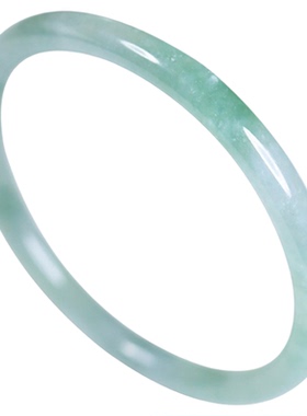 清雅玲珑缅甸油青糯冰翡翠手镯