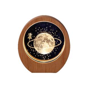 发光星空银河系水晶小夜灯桌面摆件卧室装饰品生日礼物送女生新年