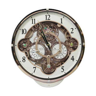 RHYTHM丽声报时大挂钟客厅家用2026新款轻奢时尚创意静音挂表挂墙