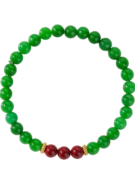 帝王绿翡翠高冰圆珠手串送妈妈