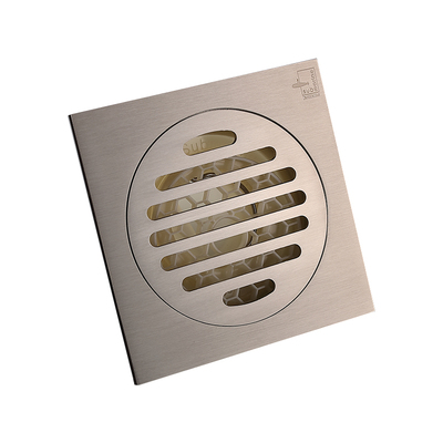 潜水艇官方正品地漏LTF50-12精铜亚光拉丝面12X12CM面板亚银色