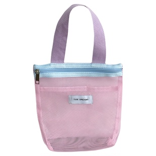 便携洗漱包旅行游泳化妆包手提出差防水网眼洗澡健身沙滩包收纳袋