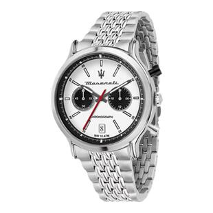 玛莎拉蒂男士手表欧美商务钢表带大表盘小三针计时手表学生考试表
