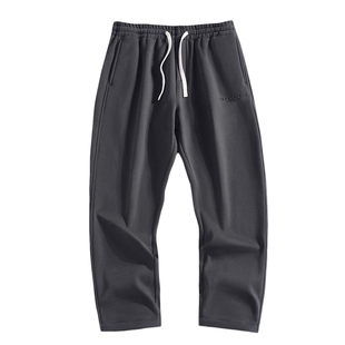 直筒运动休闲裤男2025新款收脚卫裤男士美式斜纹裤子宽松大码春秋