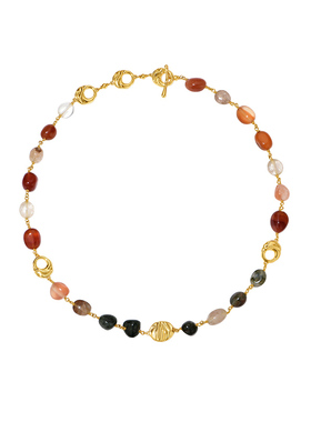 Onchic幻彩流沙项链天然玛瑙水晶