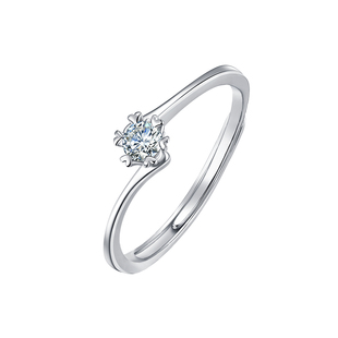 纯银戒指钻戒仿真钻莫桑石女款雪花小钻结婚礼不掉色送女友情人节