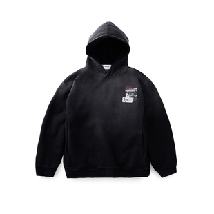 Gastation做旧连帽卫衣 加绒抓毛发泡印花喷色做旧复古感430g