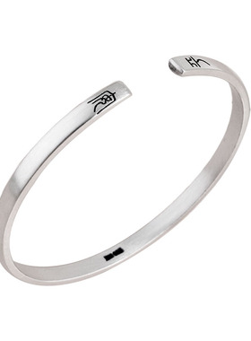 银手镯纯银镯子男女开口实心环