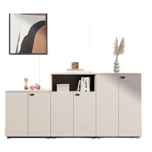 办公室矮柜文件柜木质隔断柜置物茶水柜收纳柜办公柜子储物柜带锁