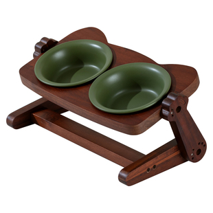 Peture陶瓷猫碗调节高度角度防滑小型犬粮碗猫咪饮水碗双碗宠物碗