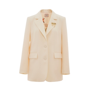 COCOON商场同款利落线条剪裁挺括胸针点缀气质西装春款