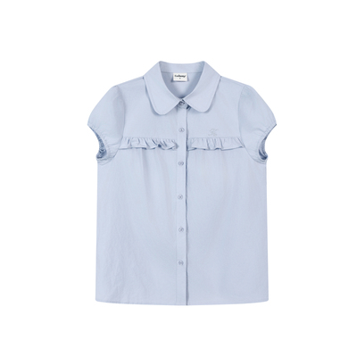 KSXN浅蓝色百搭韩系衬衫短袖女