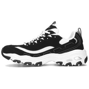 Skechers/斯凯奇 D'LITES 1.0时尚低帮老爹鞋男款白黑52675-BKW