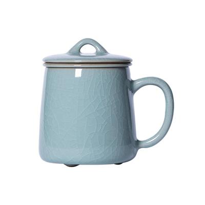 青瓷带过滤同心杯家用茶杯