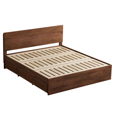 黑胡桃木抽屉床双人床主卧