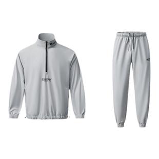 UH青灰色运动套装24ss限量三层符合材质半拉链外套魔术贴束脚长裤