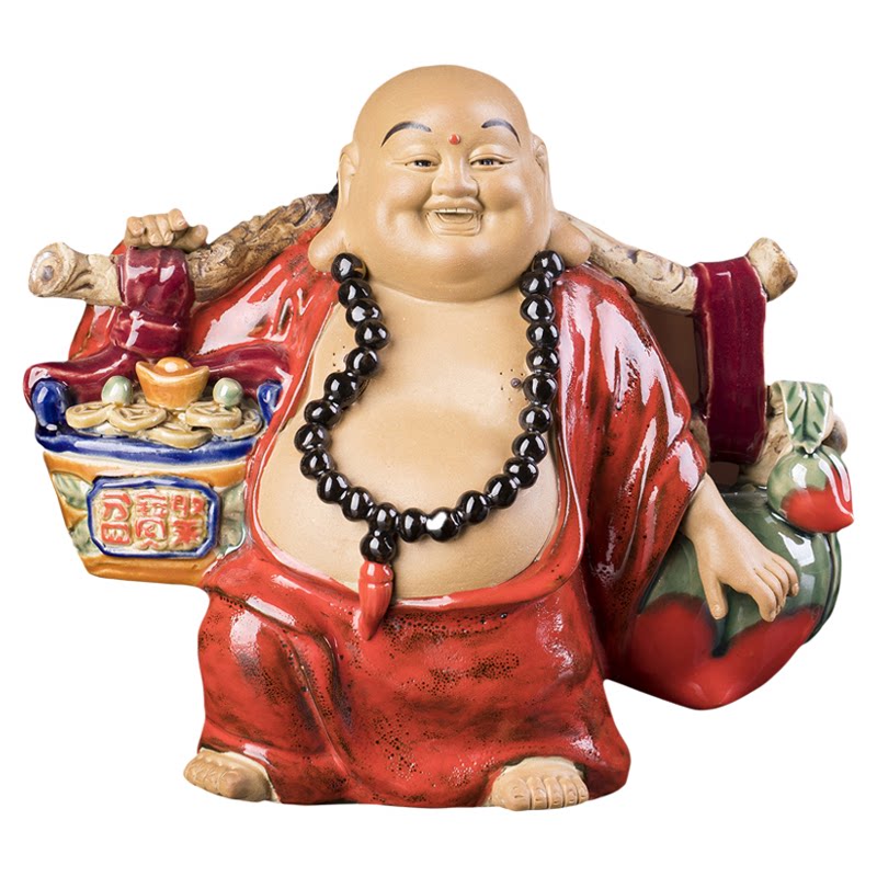 瓷器弥勒佛罗汉工艺石湾公仔瓷器工艺品家居装饰品弥勒佛陶瓷摆件