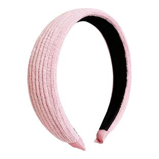 潮时点ins温柔风粉色针织发箍 高颅顶显脸小 秋冬百搭少女心头箍