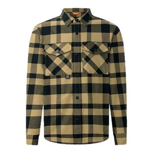 【长绒棉】比音勒芬春季休闲格子衬衣复古撞色格纹长袖衬衫男士