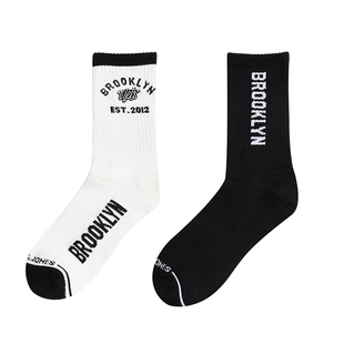 杰克琼斯NBA联名款篮网队男装秋季新款松紧撞色袜口两双装长筒袜