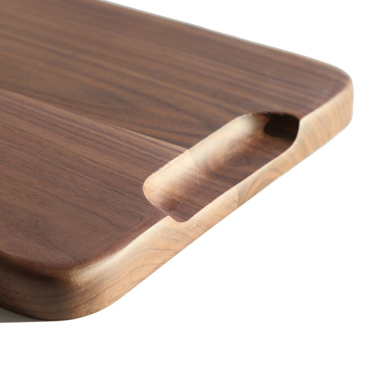 创意黑胡桃木盘子 北欧风定 制LOGO木质托盘长方形批发圆形碟子