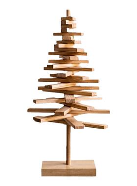 北欧风创意实木圣诞树装饰摆件