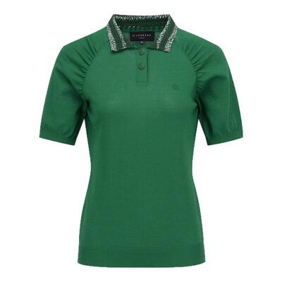 韩国正品STANDREWS高尔夫女士球服25夏款翻领冷感透气短袖针织衫