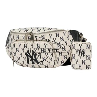 MLB复古老花满印Monogram字母logo洋基队可拆卸腰包斜挎3AHSM012N