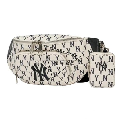 韩国MLB正品复古满印老花ny腰包