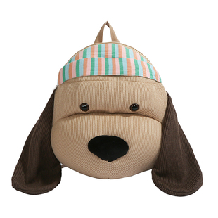 新款可爱小狗卡通毛绒双肩包大容量电脑包学生书包百搭旅行小背包