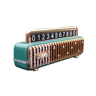 朋克风汽车临时停车牌女生高级挪车电话号码牌移车牌创意摆件镶钻