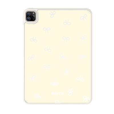 超创意适用无盖iPadAir45保护壳mini7磁吸笔槽Pro11/12.9亚克力9代10.2寸米白蝴蝶结第10代11代A16平板5代9.7