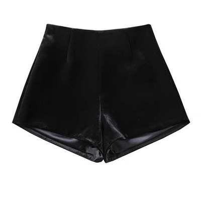 高腰丝绒短裤女秋冬款外穿