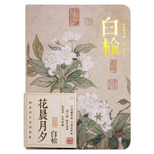 花晨月夕笔记本高颜值手账本旅游打卡空白盖章本故宫博物馆旅行印章本白纸手帐本厚记事本日记本古风线装本