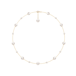 赫生HUSSAIN繁烁18k金满天星近正圆天然珍珠项链轻奢小众锁骨颈链