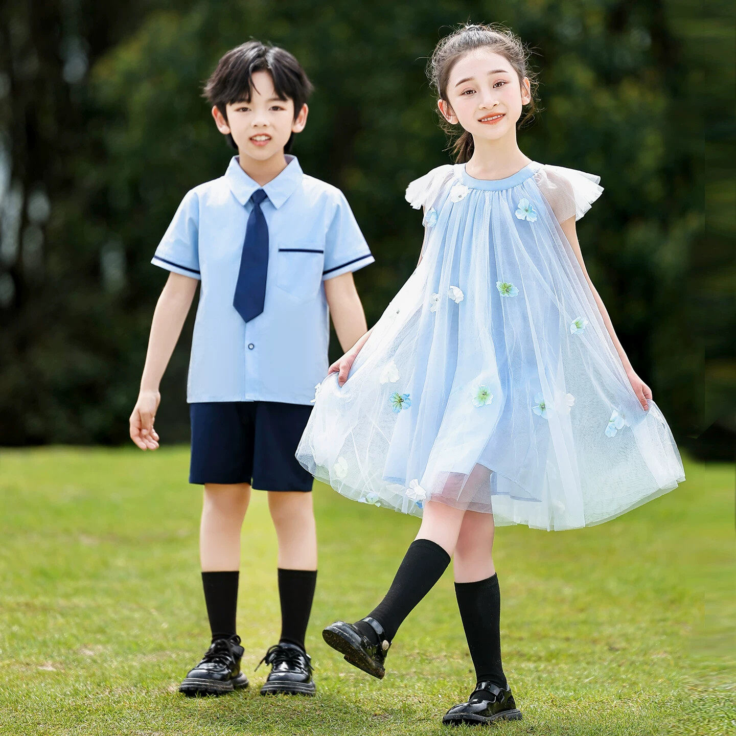 六一儿童演出服幼儿园毕业照班服夏季小学生合唱舞蹈朗诵表演服装