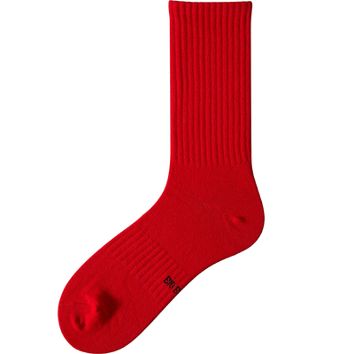 大码男士纯棉红色袜子