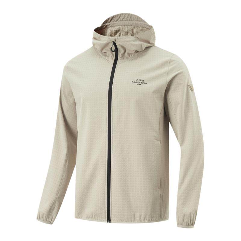 李宁正品健身系列男子连帽简约舒适加绒保暖运动休闲风衣AFDU925