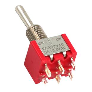 钮子开关MTS-102/103/202/203摇臂2档单/双联3脚6脚红色蓝色开关