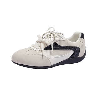 骆驼女鞋德训鞋2026年春秋新款双鞋带薄底休闲板鞋百搭休闲鞋女款