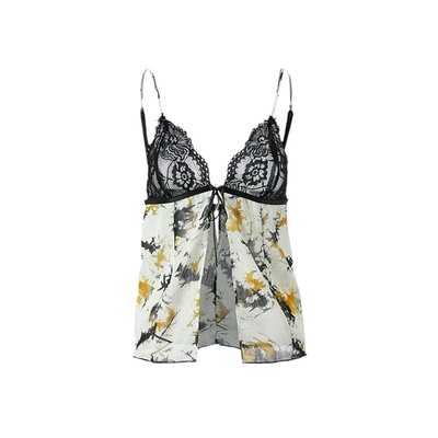 RojoOscuro镂空蕾丝纯欲吊带