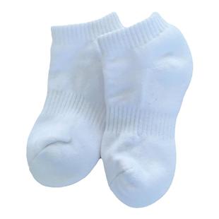 儿童白色运动加厚毛巾底吸汗透气男童女童羽毛球袜篮球短袜船袜子