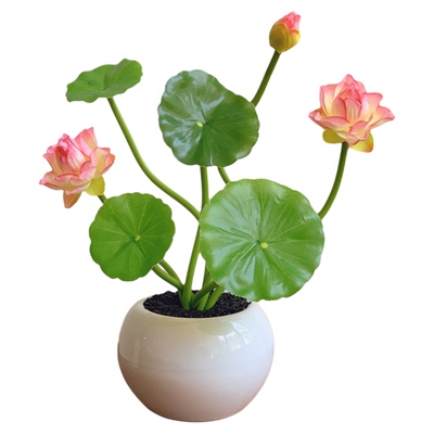 仿真荷花莲蓬荷叶莲花客厅摆放供佛摆设假花水池装饰造景拍摄道具
